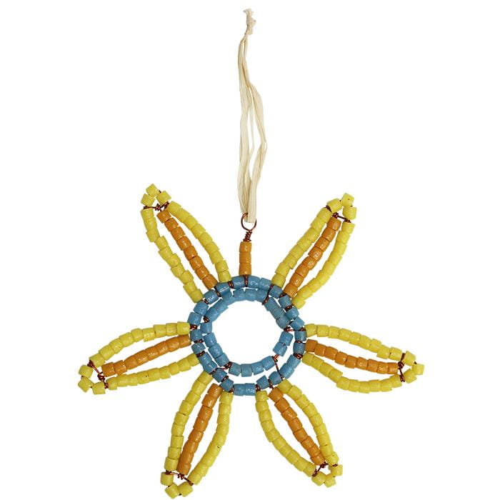 Perlenanhänger Sunflower - Gelb Groß - Upcycling Perlenanhänger Sunflower - Gelb Groß - Upcycling