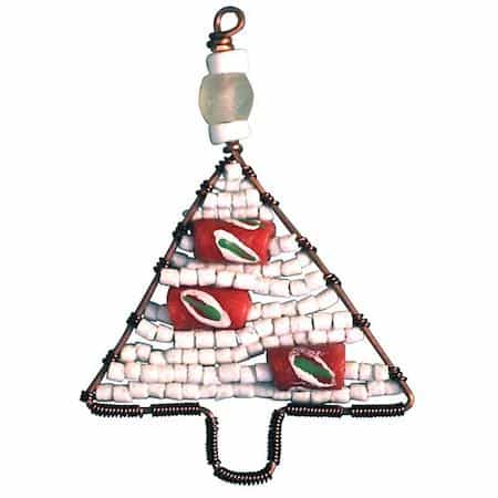 Perlenanhänger Baum - Weiß Klein - Upcycling Perlenanhänger Baum - Weiß Klein - Upcycling