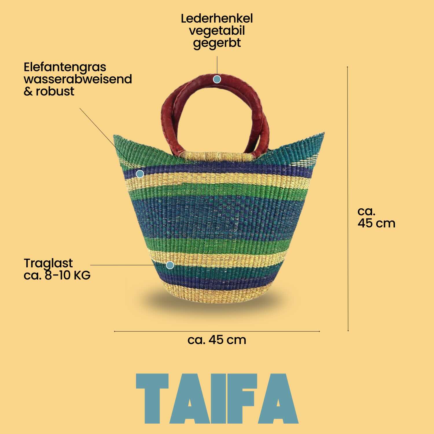 Bolga Bag - Taifa - Viele Farben - U-Form