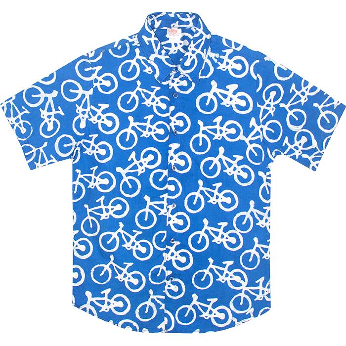 Bio Slim Fit Hemd Bikes Blue