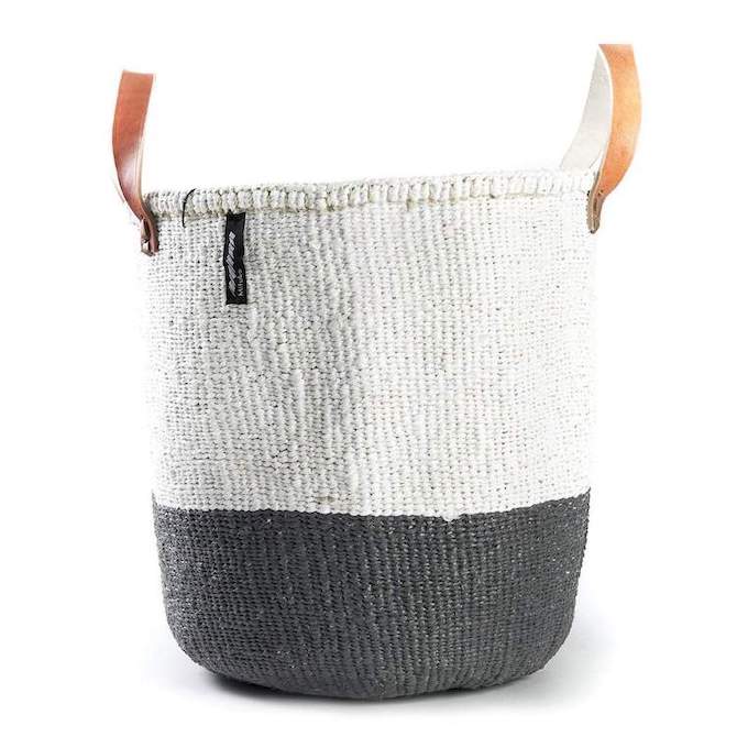 Kiondo Korb M - Duo Stripes - Grau