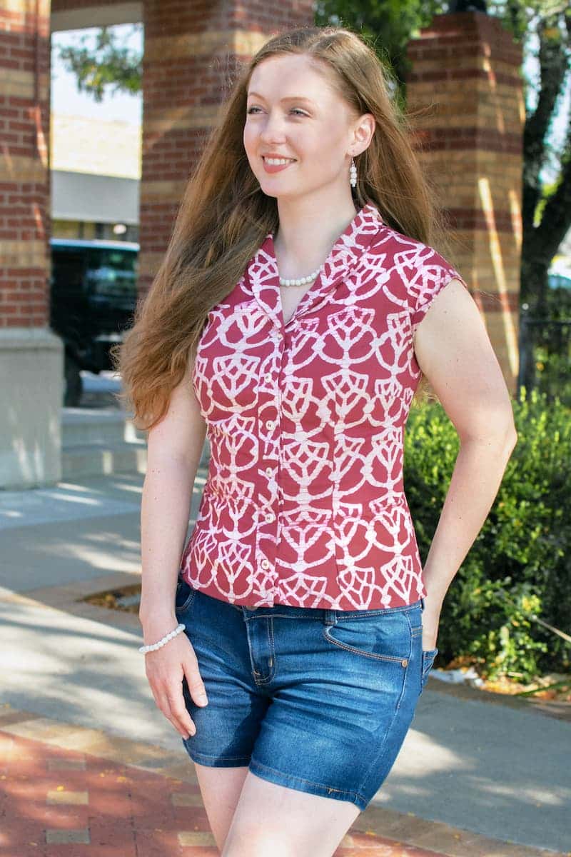 Retro Bluse - Botany Olive - Grün Retro Bluse - Botany Olive - Grün