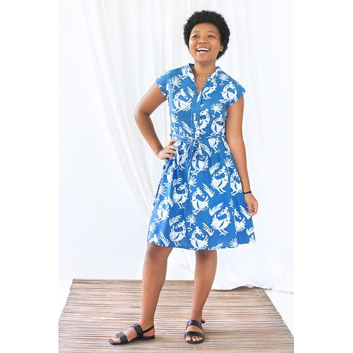 Retro Dress - Sankofa Stone - Blau