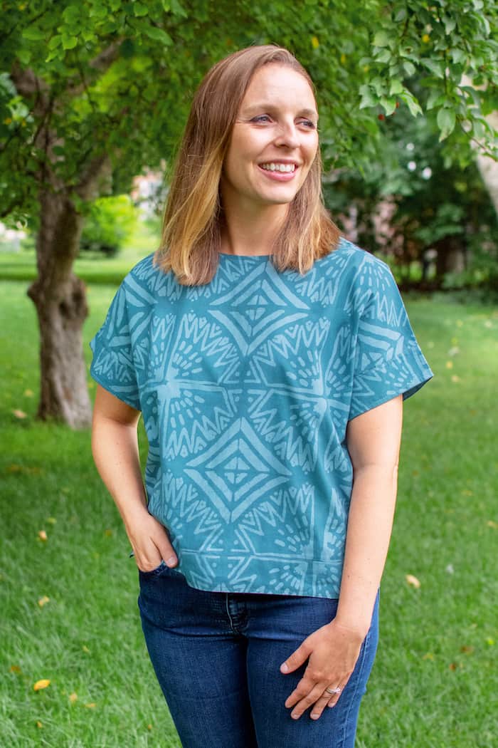 Crew Bluse - Radiance Teal - Blaugruen