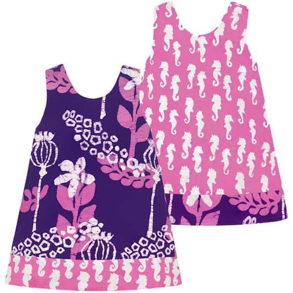 Girls Reversible Dress - Marina Purple Girls Reversible Dress - Marina Purple