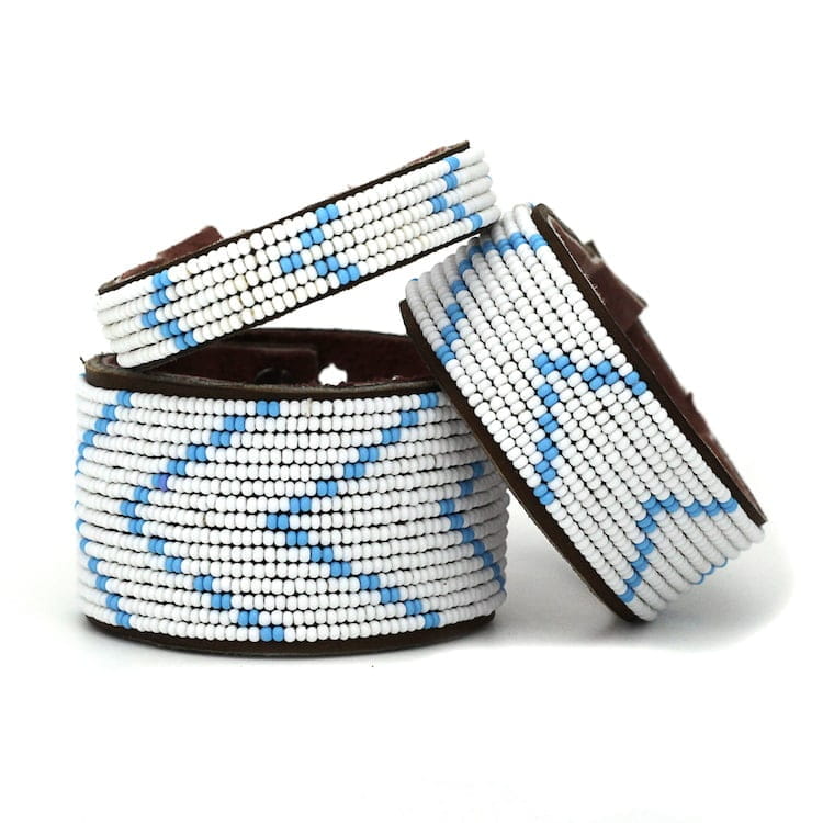 Perlenarmband - Chevron Blau - S/M/L