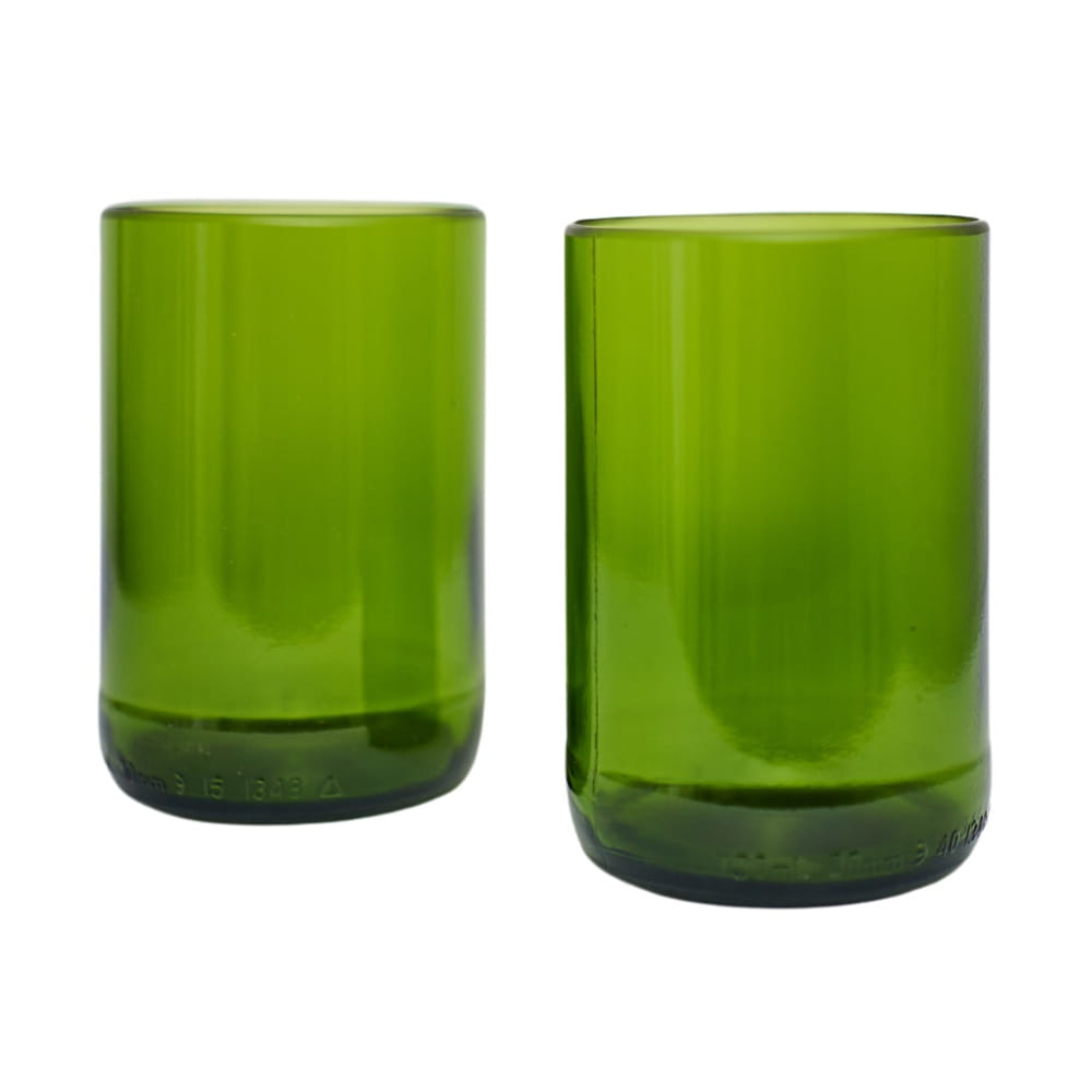Upcycling Gläser - 2er-Set Grün - Weinflasche Upcycling Gläser - 2er-Set Grün - Weinflasche