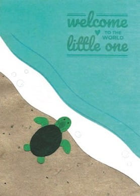 Recycling Geburtskarte - Turtle