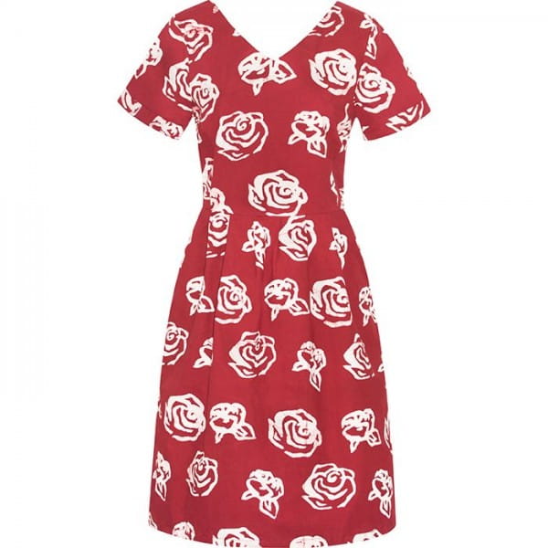 Verona Dress - Roses Red - Rot