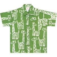 Boys Button Down Shirt - Giraffe - Grün