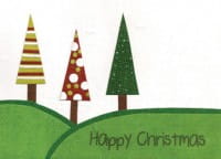 Recycling Weihnachtskarte - Three Trees