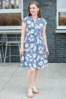 Retro Dress - Painted Floral - Charcoal