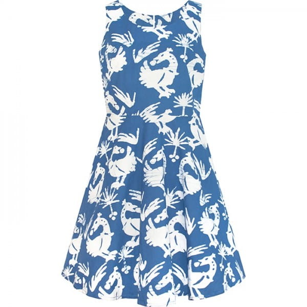 Afrikanische Kleider Ava Dress Global Mamas Bio Baumwolle Fair Trade Kleid Sankofa Blau