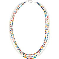 Glasperlen Halskette - Rainbow Energy - Weiß