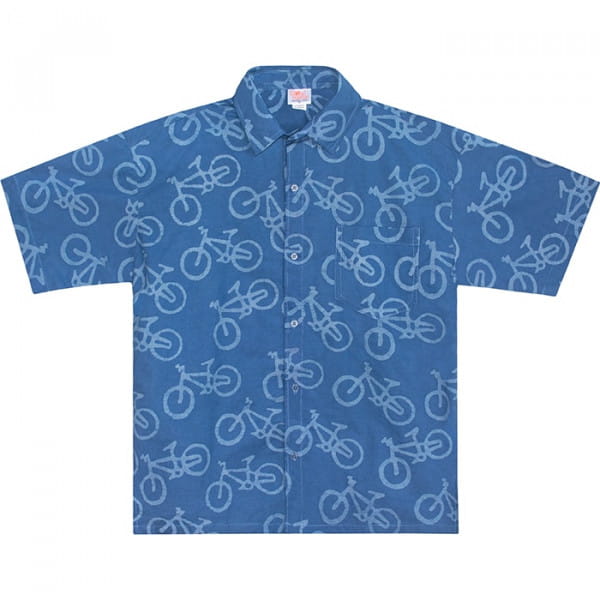 Button Down Hemd - Bikes Stone - Blau