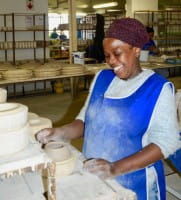 Fair Trade handbemalt Kapula Teelöffelhalter aus Keramik südafrikanisches Design mehrfarbig 
