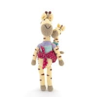 Giraffe Kuscheltier, Stofftier, Gogo Olive, Mama und Baby, Stricktiere
