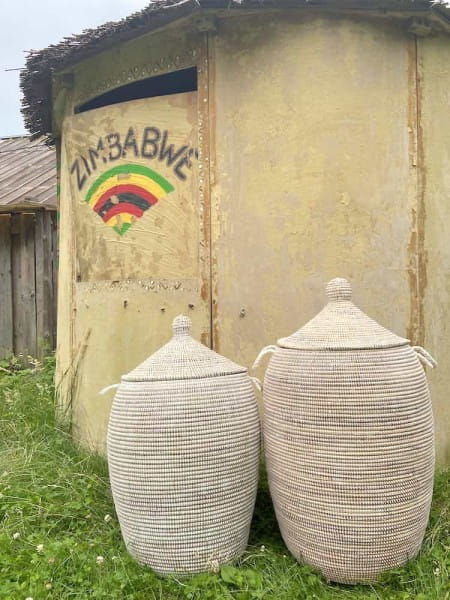 Wäschekorb Senegal XL - Stripes - Weiß